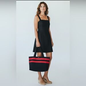 Kate Spade Navy and Red Stripe flannel Tote Bag